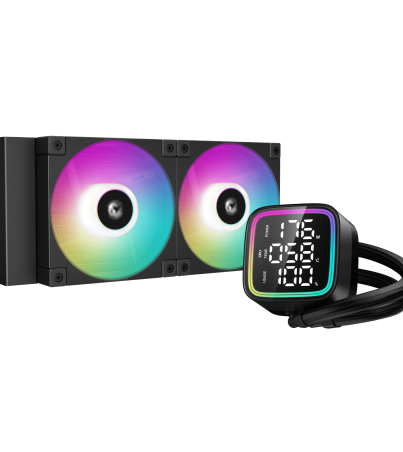 DeepCool LD240 240mm Liquid Cooler with Triple Status Display - Black