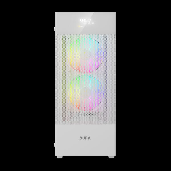 Gamdias Aura GC5 Elite With Digital Display ARGB Mid-Tower Case White - Image 4