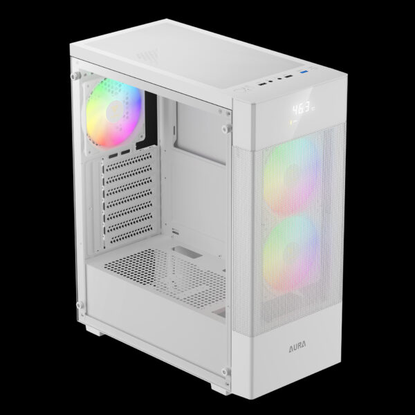 Gamdias Aura GC5 Elite With Digital Display ARGB Mid-Tower Case White - Image 5