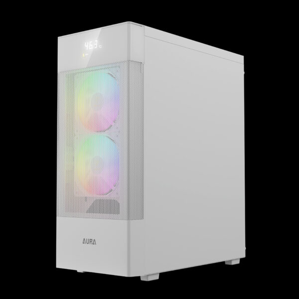 Gamdias Aura GC5 Elite With Digital Display ARGB Mid-Tower Case White - Image 6