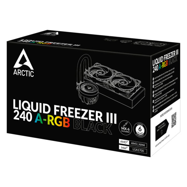Arctic Liquid Freezer III 240 A-RGB Black Cooler - Image 2