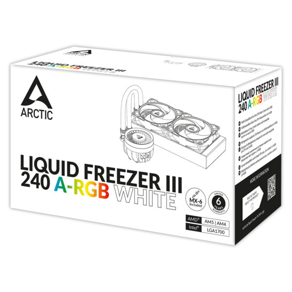 Arctic Liquid Freezer III 240 A-RGB White Cooler - Image 2
