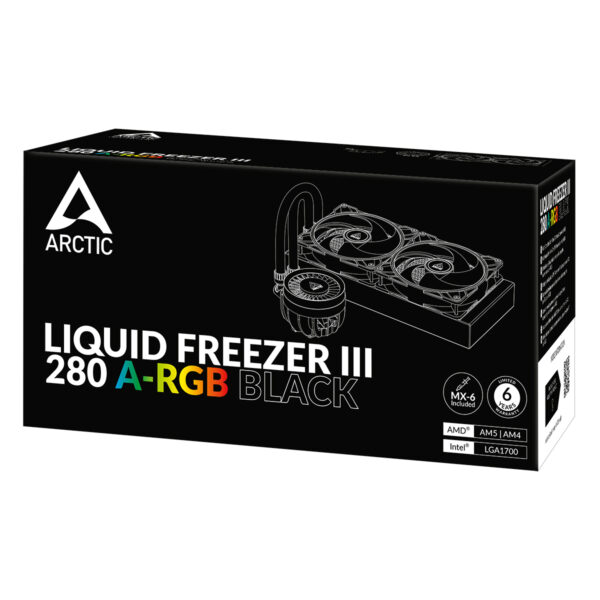 Arctic Liquid Freezer III 280 A-RGB Black Cooler - Image 2