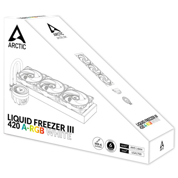 Arctic Liquid Freezer III 420 A-RGB White Cooler - Image 2