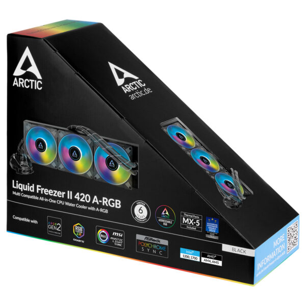 Arctic Liquid Freezer II 420 A-RGB Cooler - Image 2