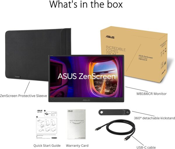 ASUS ZenScreen MB166CR 15.6" Portable Monitor - Image 3