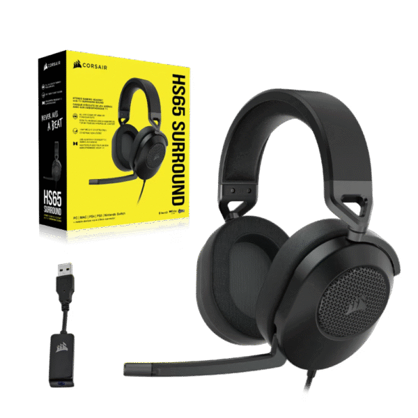 CORSAIR HS65 SURROUND Wired Carbon Gaming Headset