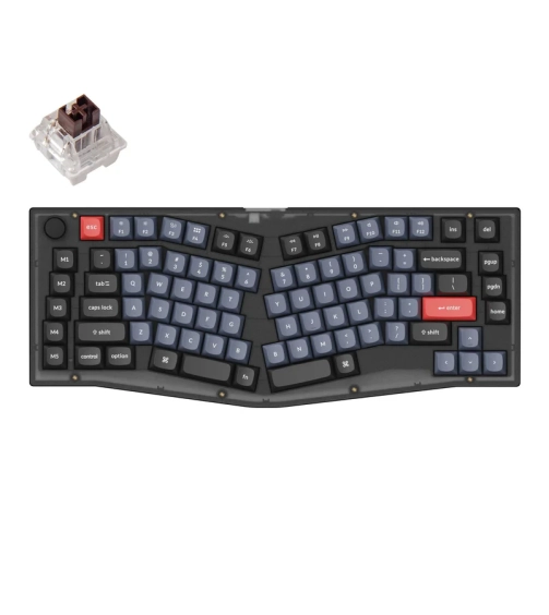 Keychron V10 QMK Custom Mechanical Keyboard (V10-D3, Brown Switch, RGB, Alice Layout)