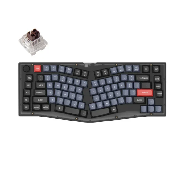 Keychron V10 QMK Custom Mechanical Keyboard (V10-D3, Brown Switch, RGB, Alice Layout)