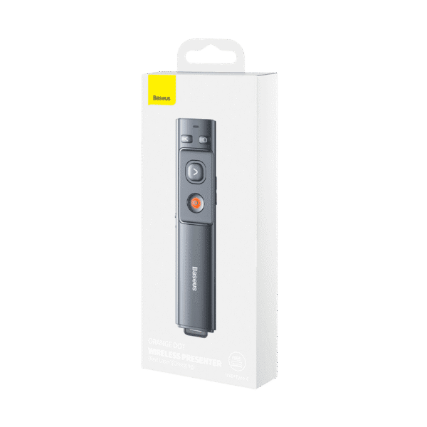 Baseus Orange Dot Wireless Presenter (Red Laser)(Charging) – Grey