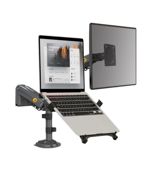NORTH BAYOU H180-FP DUAL DESK ARM LAPTOP 10-17" + MONITOR MOUNT 17-27"