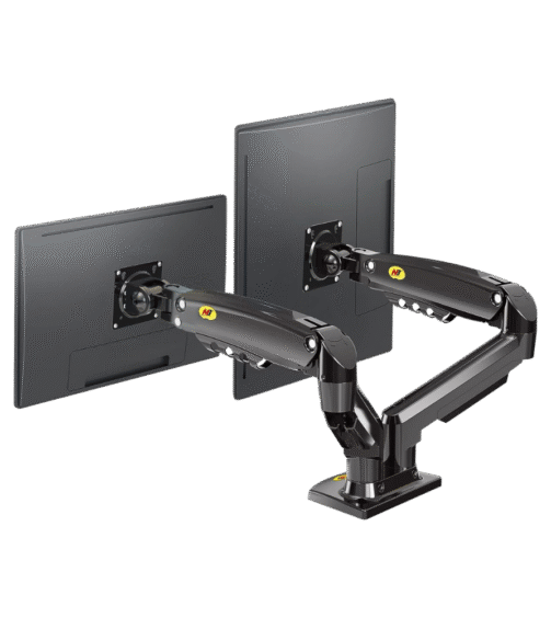 North Bayou F160 17″-27″ Full Motion Dual Ergonomic Monitor Desk Mount